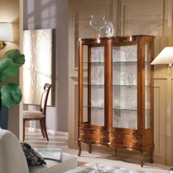 Vetrina Stile Classico Legno con Ante e Cassetti Made in Italy - Versaille