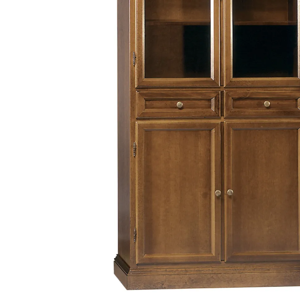 Vetrinetta con 2 Cassetti, 2 Ante in Legno e 2 Ante in Vetro Made in Italy - Camene