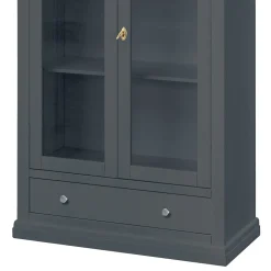 Vetrinetta in Legno con 1 Cassetto, 2 Ante e 2 Ripiani Made in Italy - Nanna