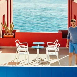 Vondom Delta sedia da giardino di design moderno in polipropilene, 4 pezzi