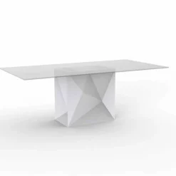 Vondom Faz tavolo da giardino laccato bianco L200xP100cm di design