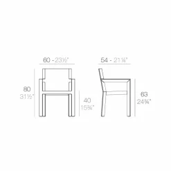Vondom Frame sedia da giardino con braccioli in resina di polietilene