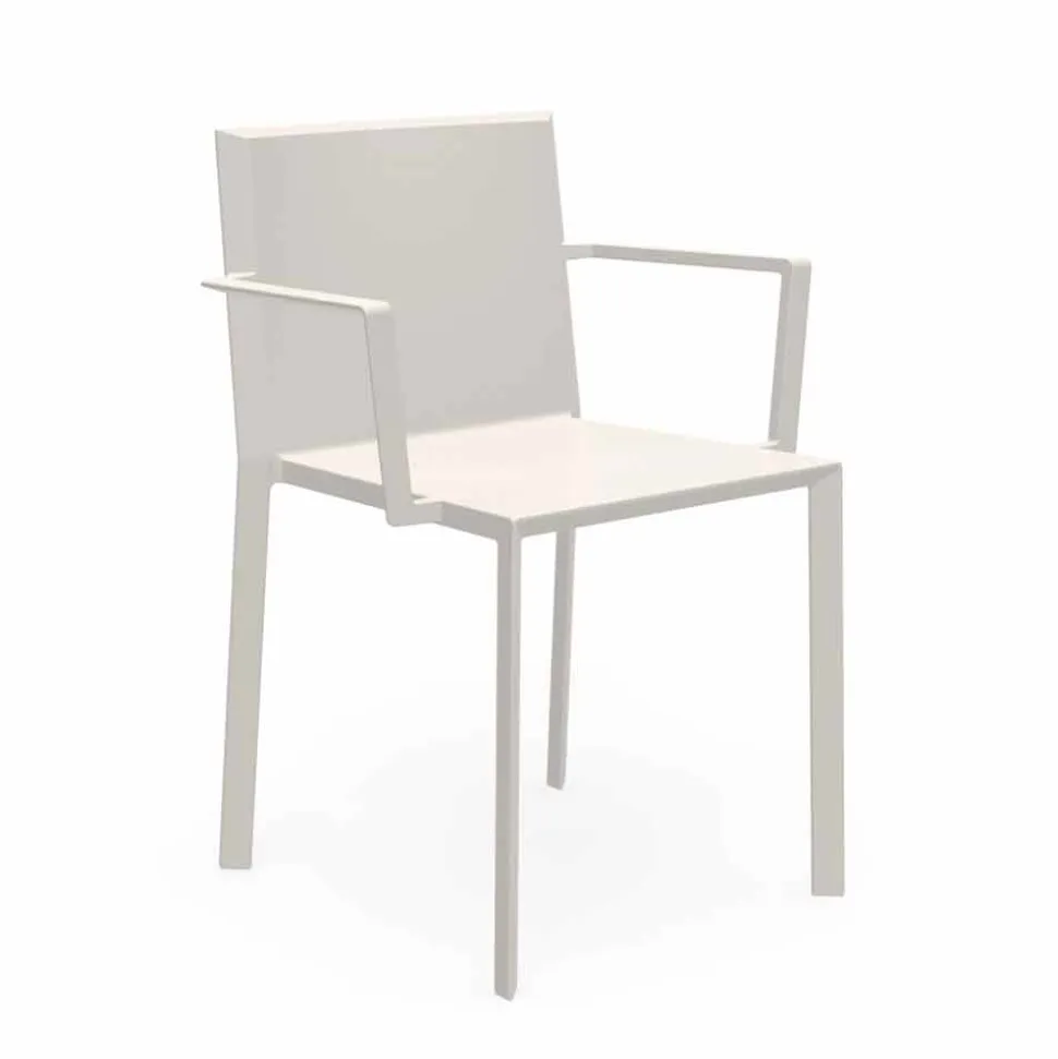 Vondom Quartz sedia con braccioli da giardino di design, L52xP57xH79cm, 4 Pezzi