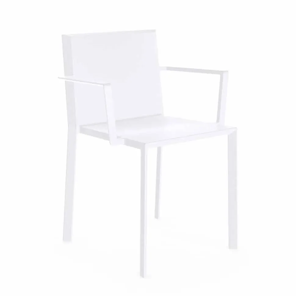 Vondom Quartz sedia con braccioli da giardino di design, L52xP57xH79cm, 4 Pezzi