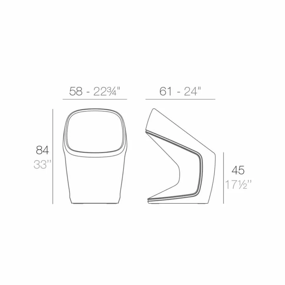 Vondom Ufo sedia da giardino bianca moderna, L56 x P62 x H83 cm