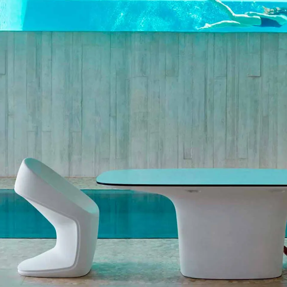 Vondom Ufo sedia da giardino bianca moderna, L56 x P62 x H83 cm