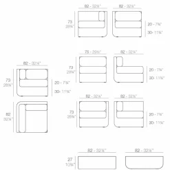 Vondom Ulm composizione salotto da giardino di design taupe