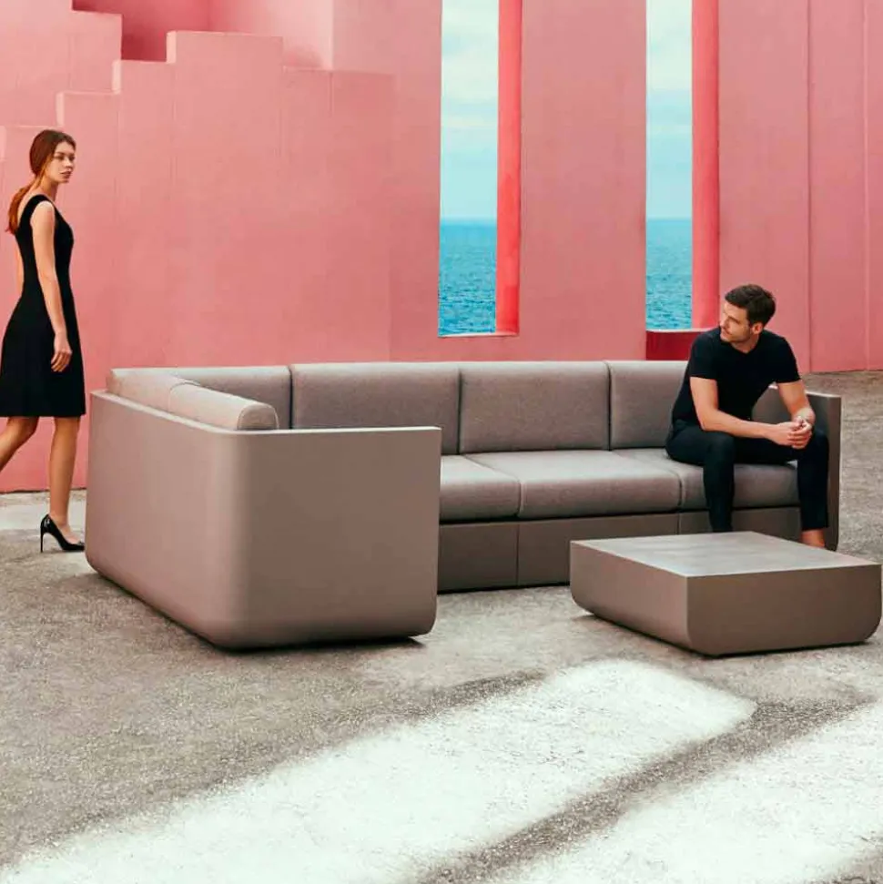 Vondom Ulm composizione salotto da giardino di design taupe