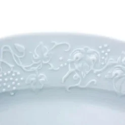 Zuppiera Grande e Vassoio in Porcellana Bianca Design Decorato - Gimignano